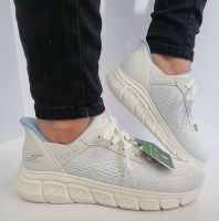 کفش زنانه اسکچرز هندزفری SKECHERS SLIP-INS BOBS 117303-WHT